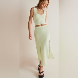 Free People Sweet Talker Half Slip 
Lime Sorbetto
NWOT